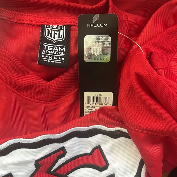 Kanas City Chiefs Red Jersey AFC NFL Team Apparel Patrick Mahomes Travis Kelce - Picture 7 of 8